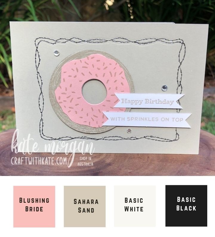 For the Record Donut and FAux Stitching by Kate Morgan, Stampin Up Australia 2022