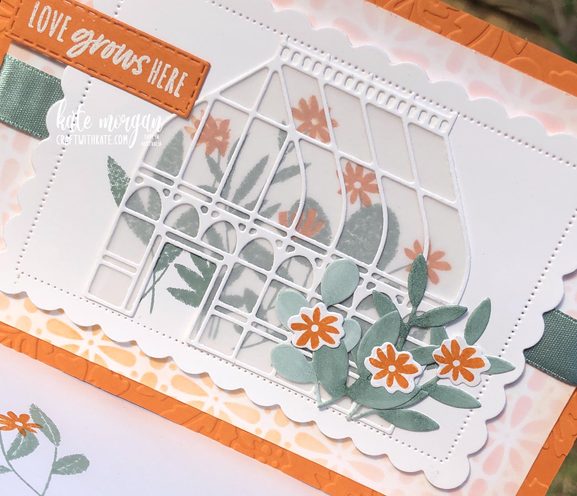 Garden Greenhouse Bundle card by Kate Morgan, Stampin Up Australia 2022.