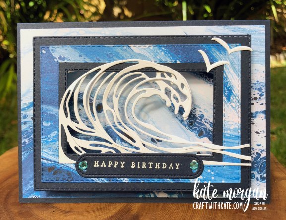 Waves of the Ocean Pillar Pop Up card by Kate Morgan, Stampin up Australia 2022