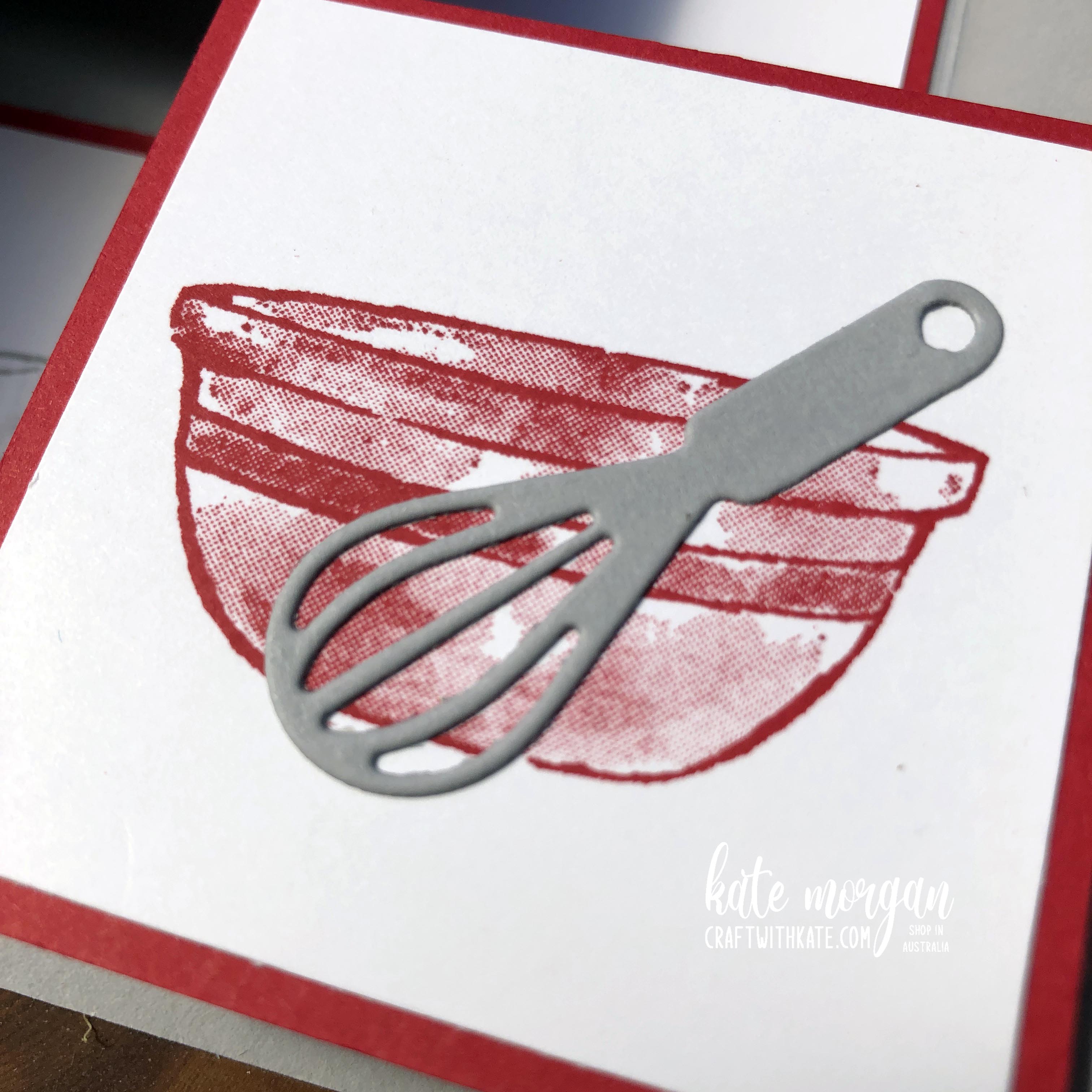 Double Pop Up Gatefold card using Stampin Up What's Cookin by Kate Morgan, Australia 2022.