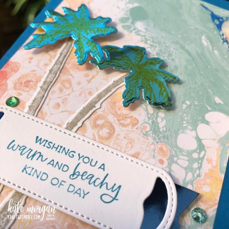 Paradise Palms and Waves of the Ocean by Kate Morgan, Stampin Up Australia 2022 close up