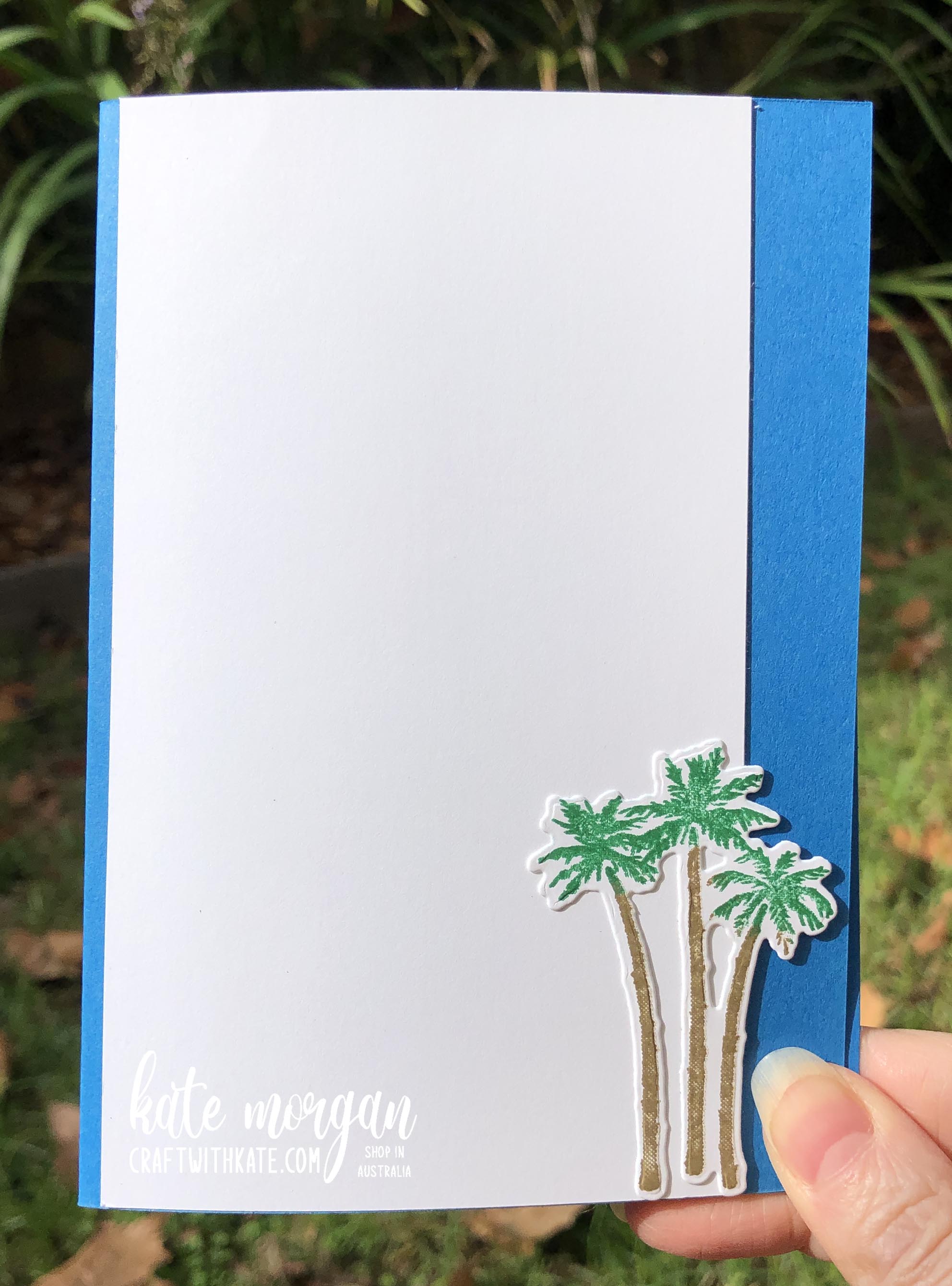 Paradise Palms and Waves of the Ocean by Kate Morgan, Stampin Up Australia 2022 inside