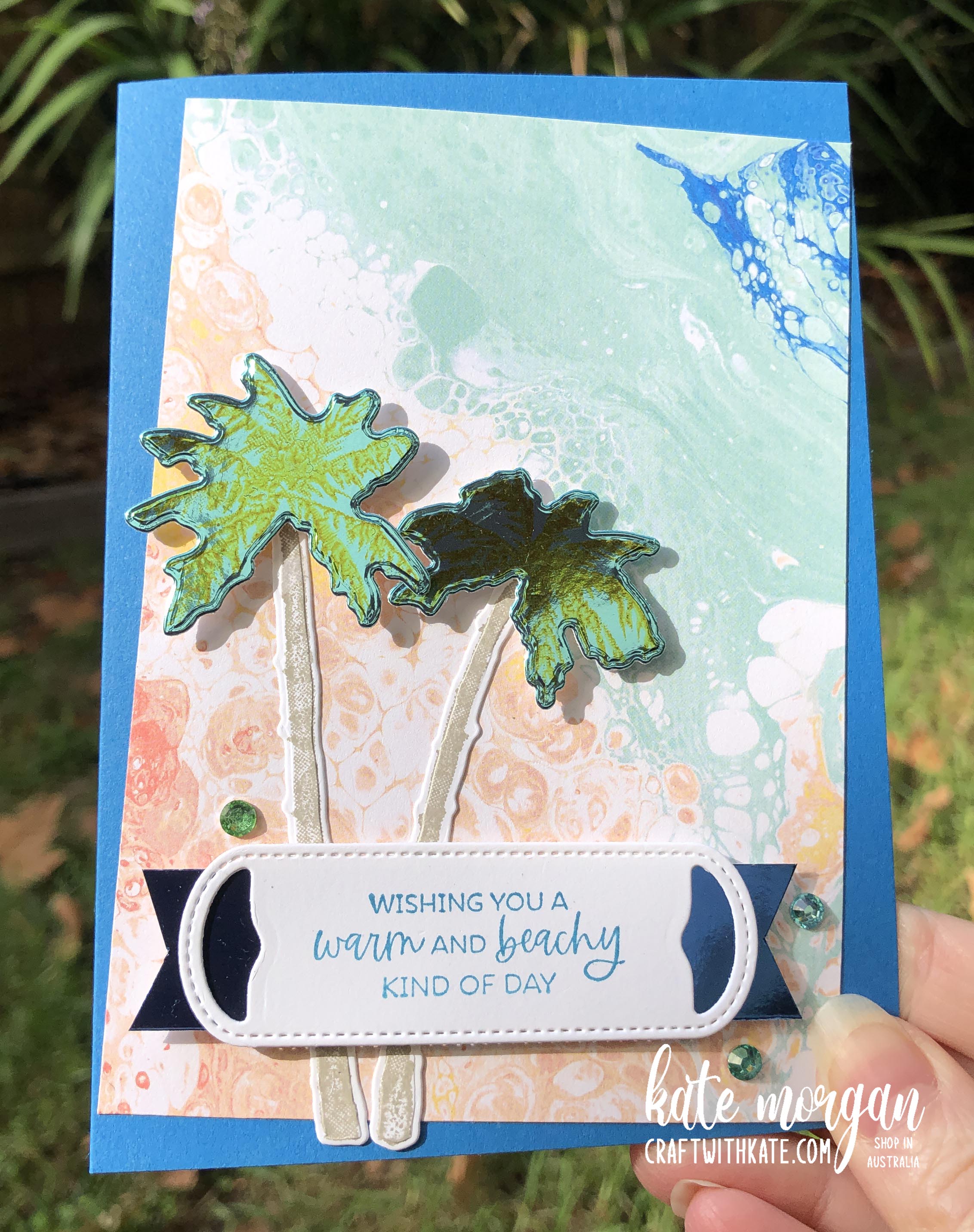 Paradise Palms and Waves of the Ocean by Kate Morgan, Stampin Up Australia 2022
