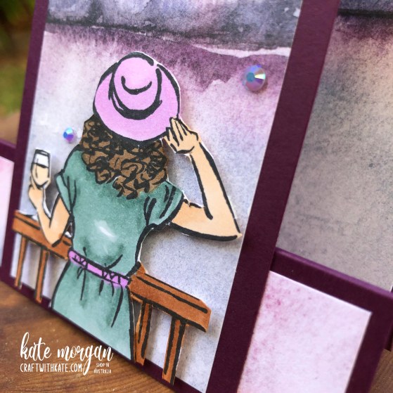 Tall Centre Step card using Stampin Up New Horizons DSP & On the Horizon by Kate Morgan Auatralia 2022 close up