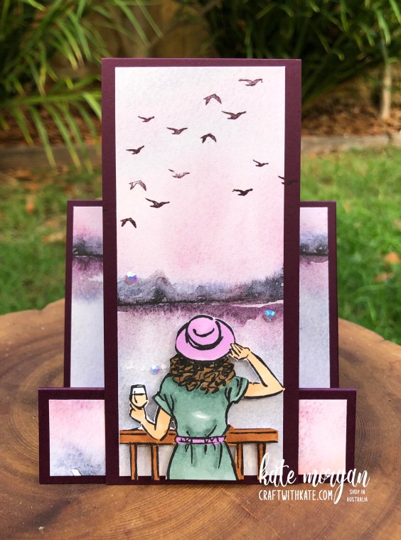 Tall Centre Step card using Stampin Up New Horizons DSP & On the Horizon by Kate Morgan Auatralia 2022