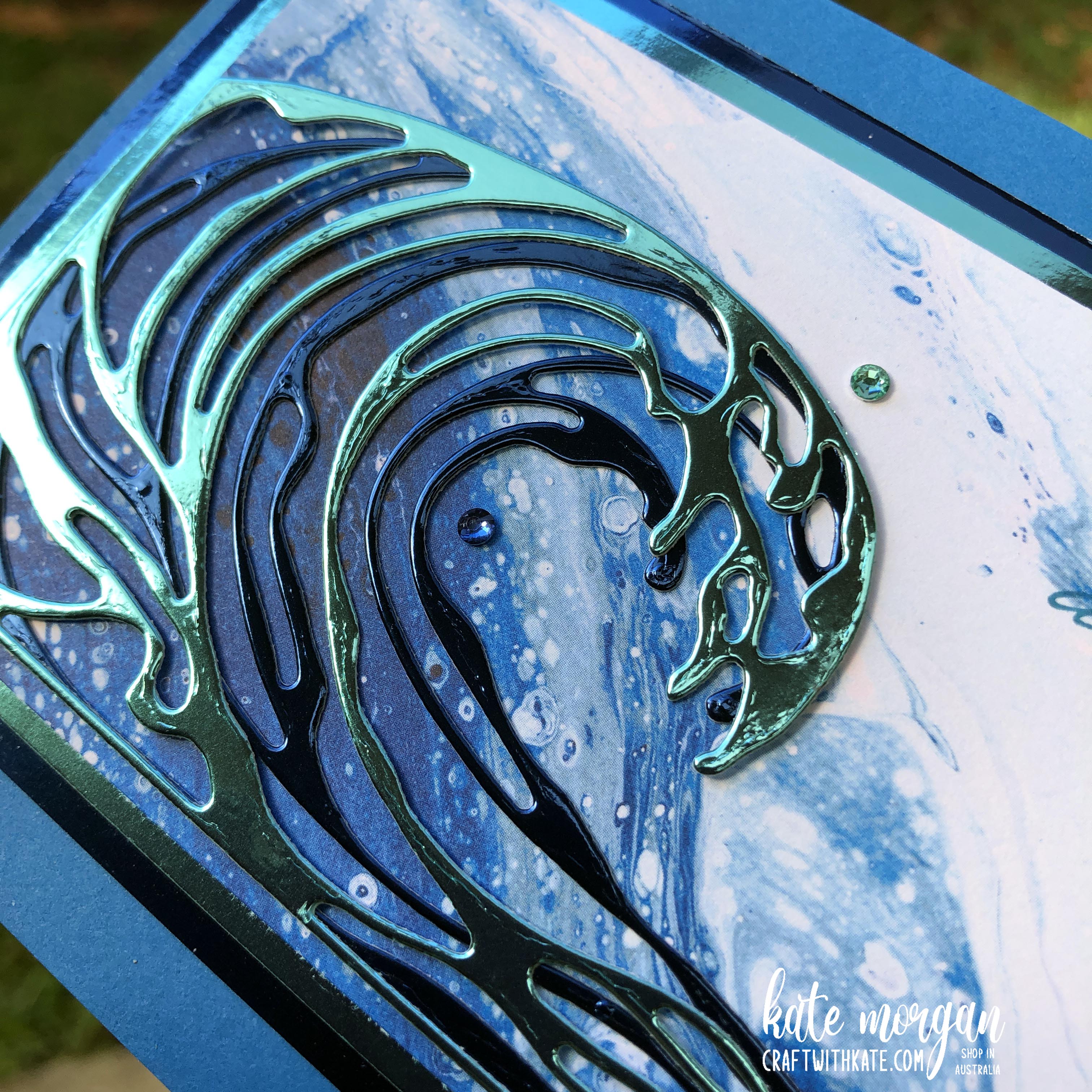 Waves of Inspiration and Ocean by Kate Morgan, Stampin Up Australia 2022 close up