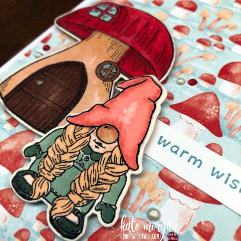 Christmas handmade card using Stampin Up Kindest Gnomes Bundle by Kate Morgan, Australia 2022