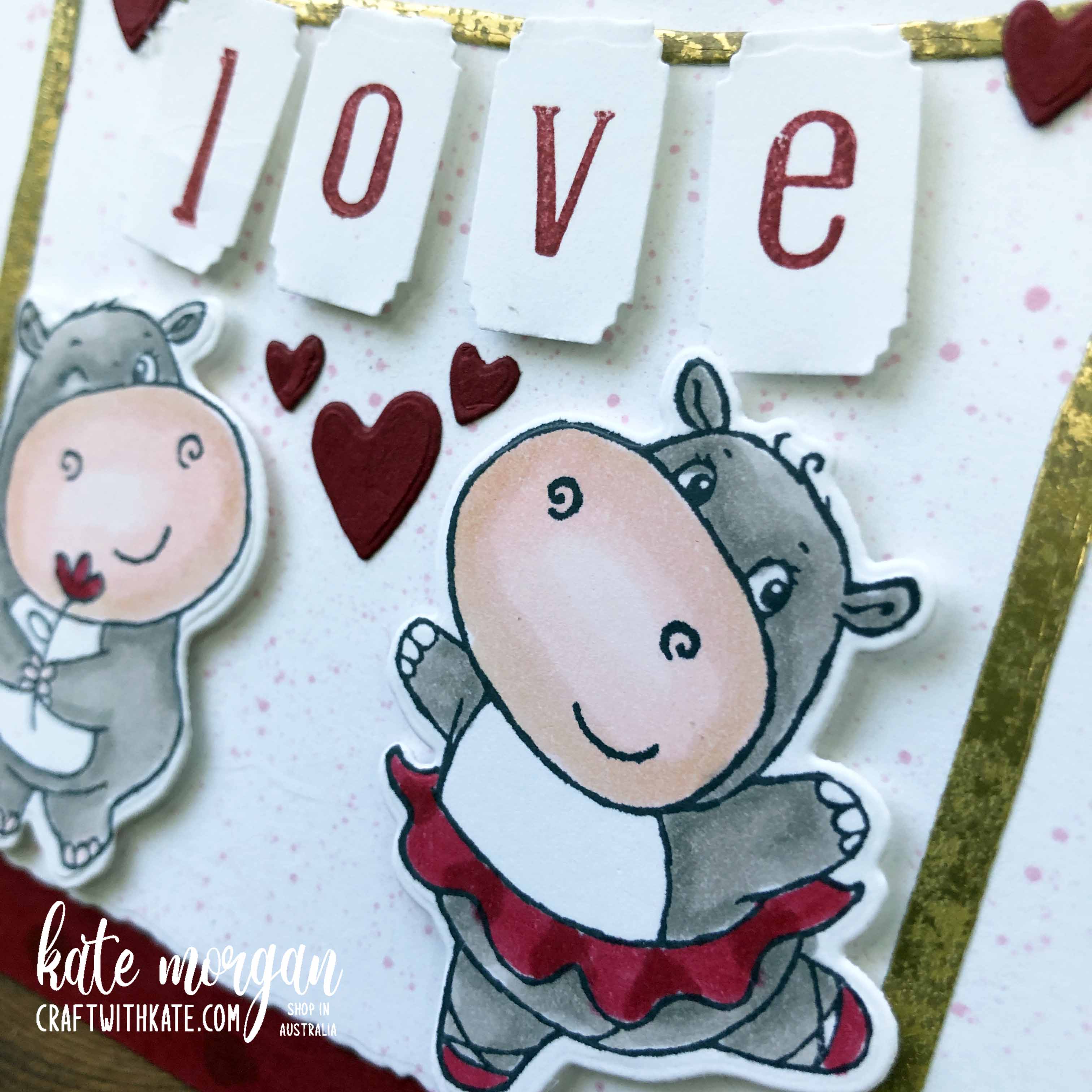 Hippest Hippos Saleabration card by Kate Morgan Stampin Up Australia, Heart of Christmas 2022