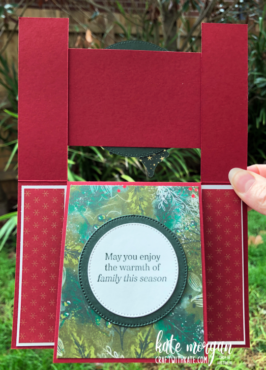 Spanner Panel card using Stampin Up Tree Lot Dies by Kate Morgan, Australia Heart of Christmas 2022 layer 2