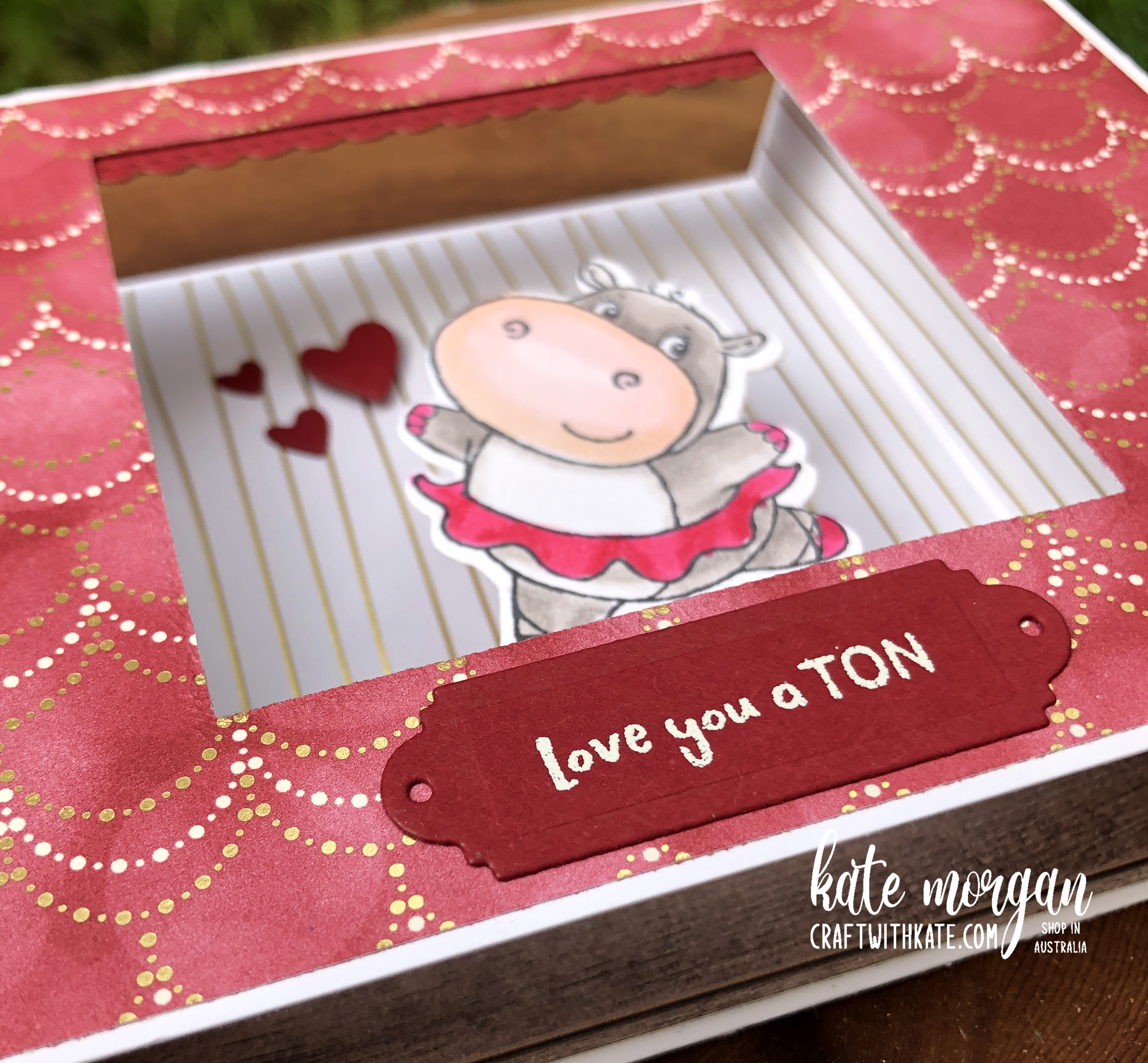 U Window Fold card using Stampin Ups Hippest Hippos Saleabration 2022 by Kate Morgan, Australia