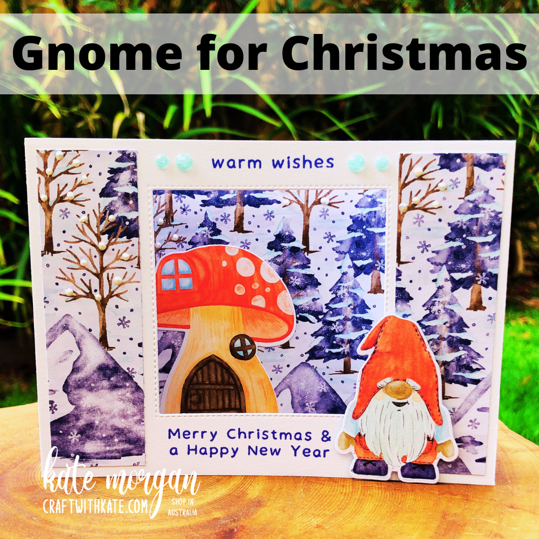 U Window Fold Christmas card using Stampin Up Kindest Gnomes by Kate Morgan, Australia 2022