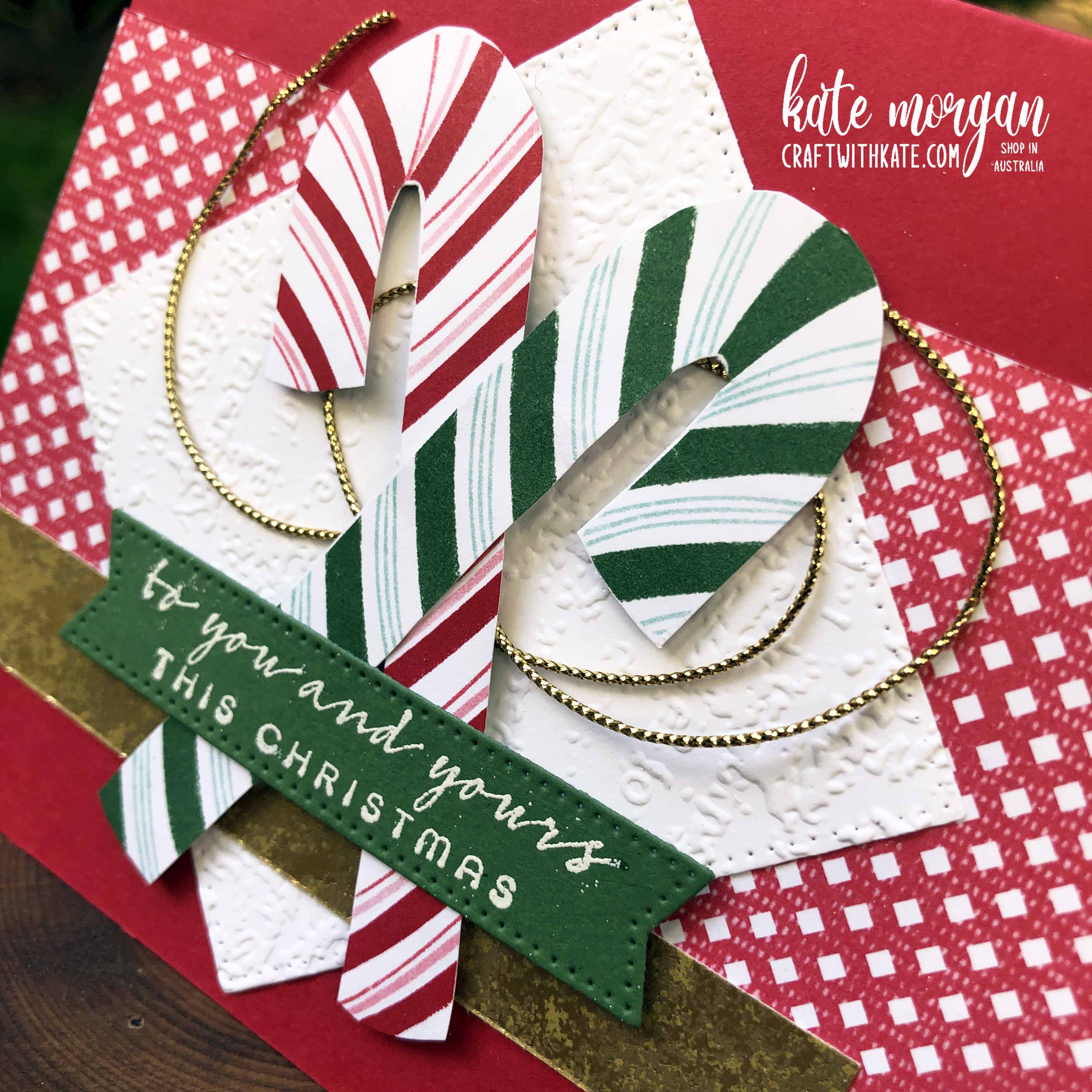 Sweetest Christmas card by Kate Morgn, Stampin Up Australia 2022 close up