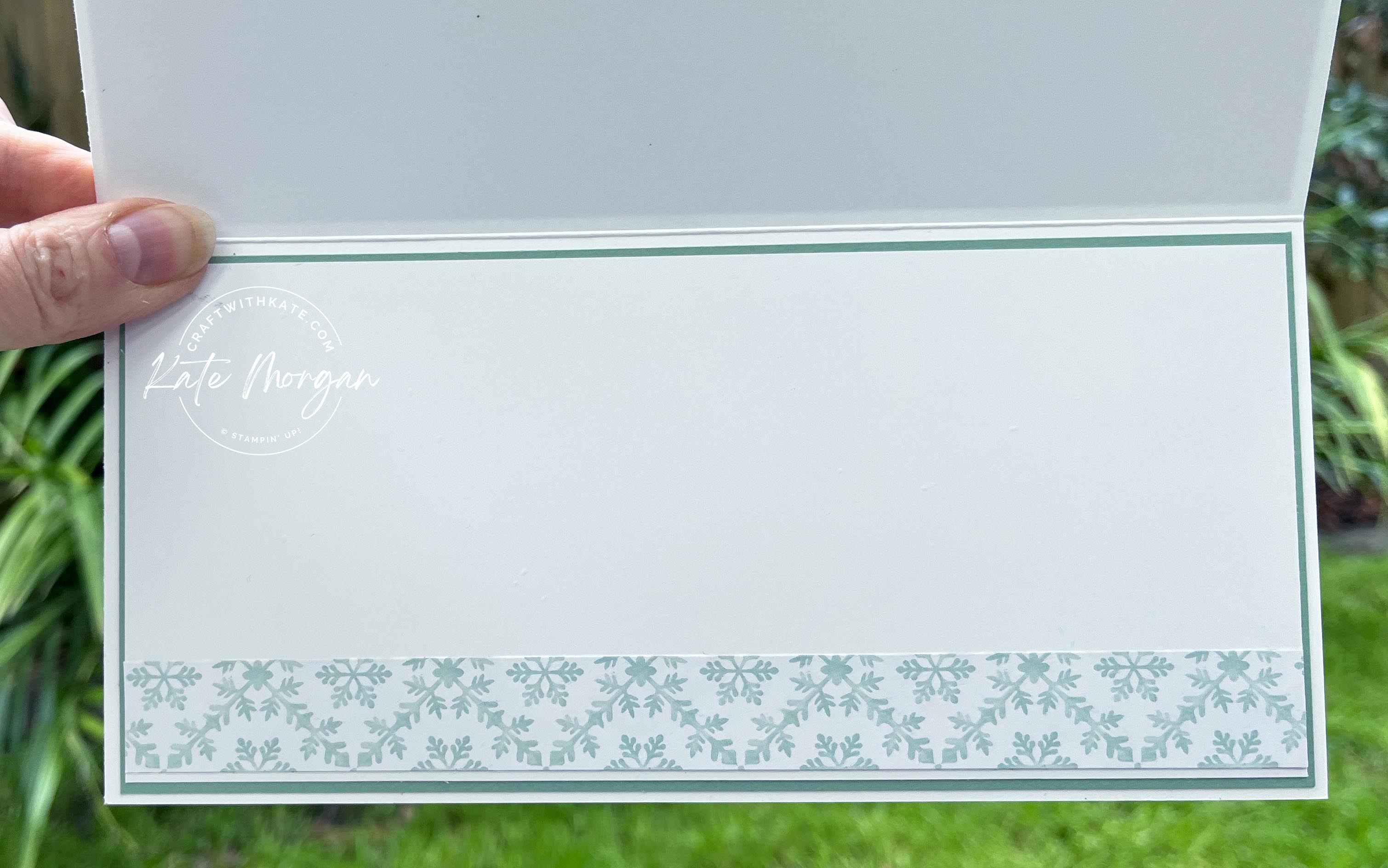 Dancing Gnomes Slimline card by Kate Morgan, Stampin Up Australia 2022 inside