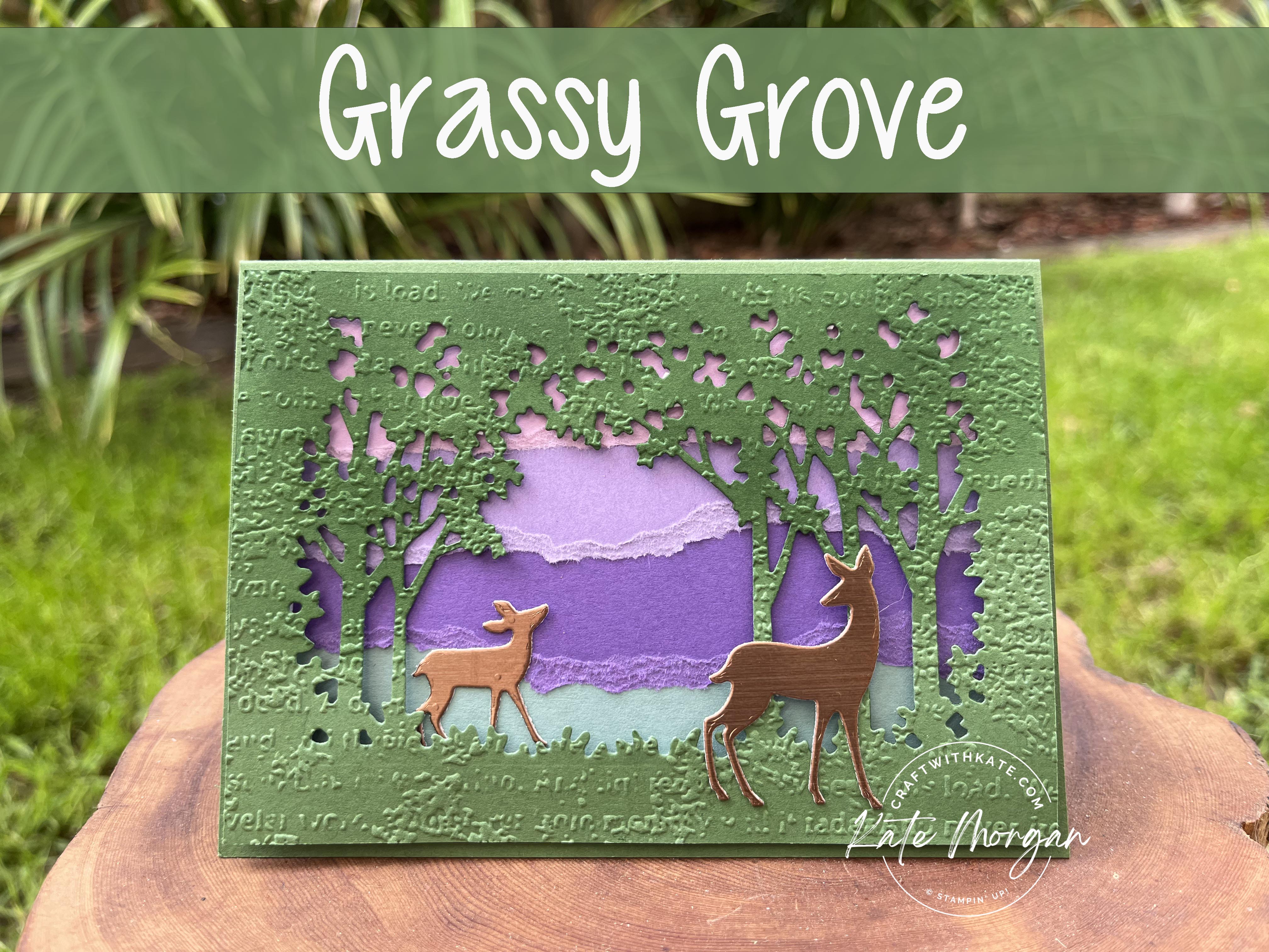 Grassy Grove with Torn Background card by Kate Morgan, Stampin Up Australia 2022