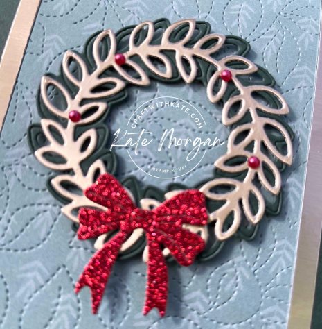Country Wreath with Fitting Florets DSP by Kate Morgan, Stampin Up Australia 2022 close up