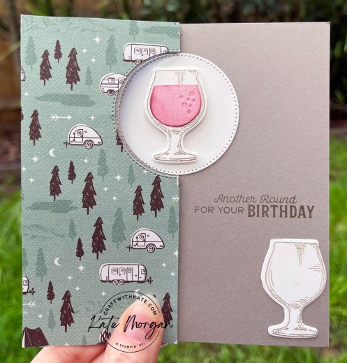 Masculine birthday Split Window card Gray Granite CCBH by Kate Morgan, Stampin Up Australia 2022 inside