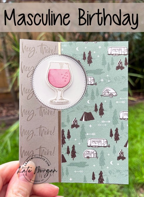Masculine birthday Split Window card Gray Granite CCBH by Kate Morgan, Stampin Up Australia 2022