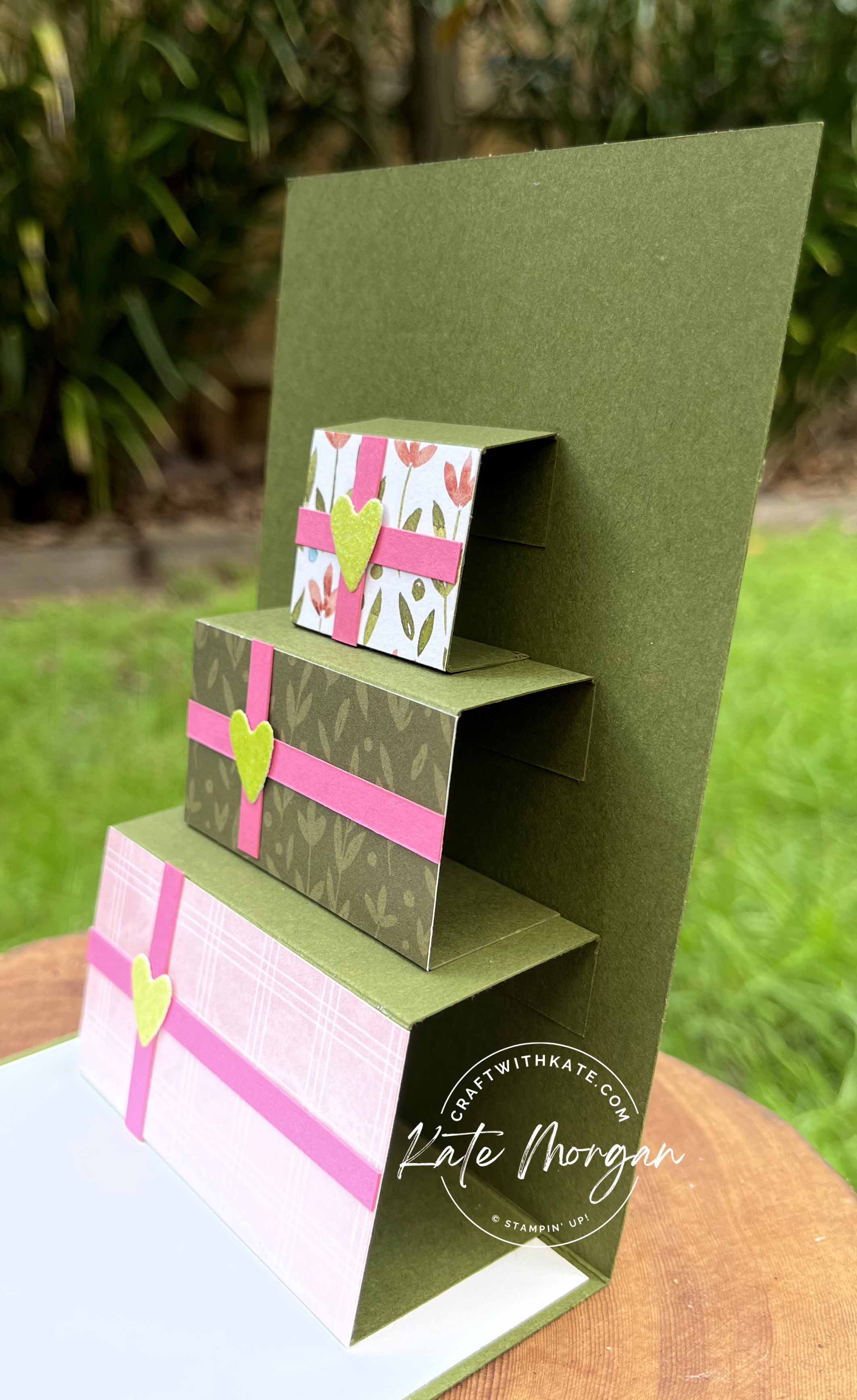 Surprise Pop Up Birthday card by Kate Morgan, Stampin Up Australia 2022 side