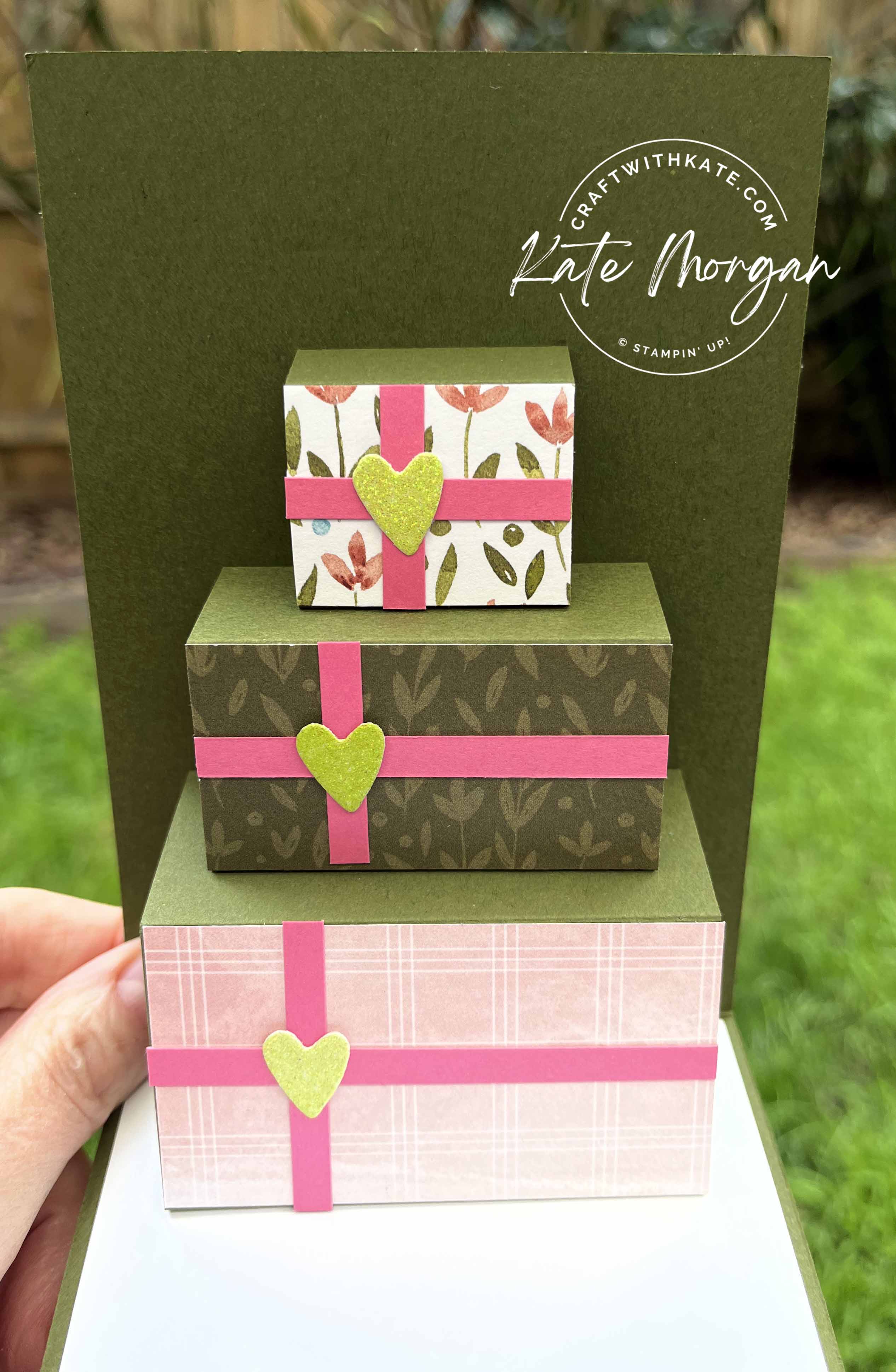 Surprise Pop Up Birthday card by Kate Morgan, Stampin Up Australia 2022.