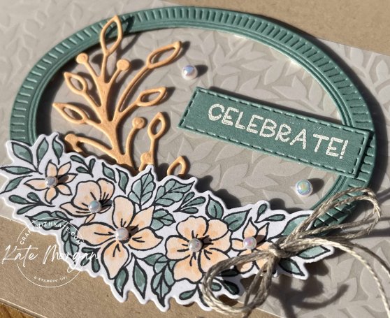 Celebrate Framed Florets card for Pale Papaya CCBH by Kate Morgan Stampin Up Australia SAB 2023 close up