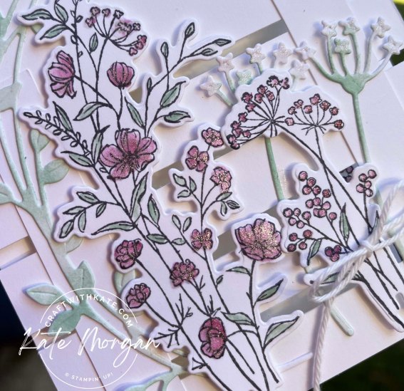Dainty Delight Trellis card by Kate Morgan, Stampin Up Australia 2023 closeup