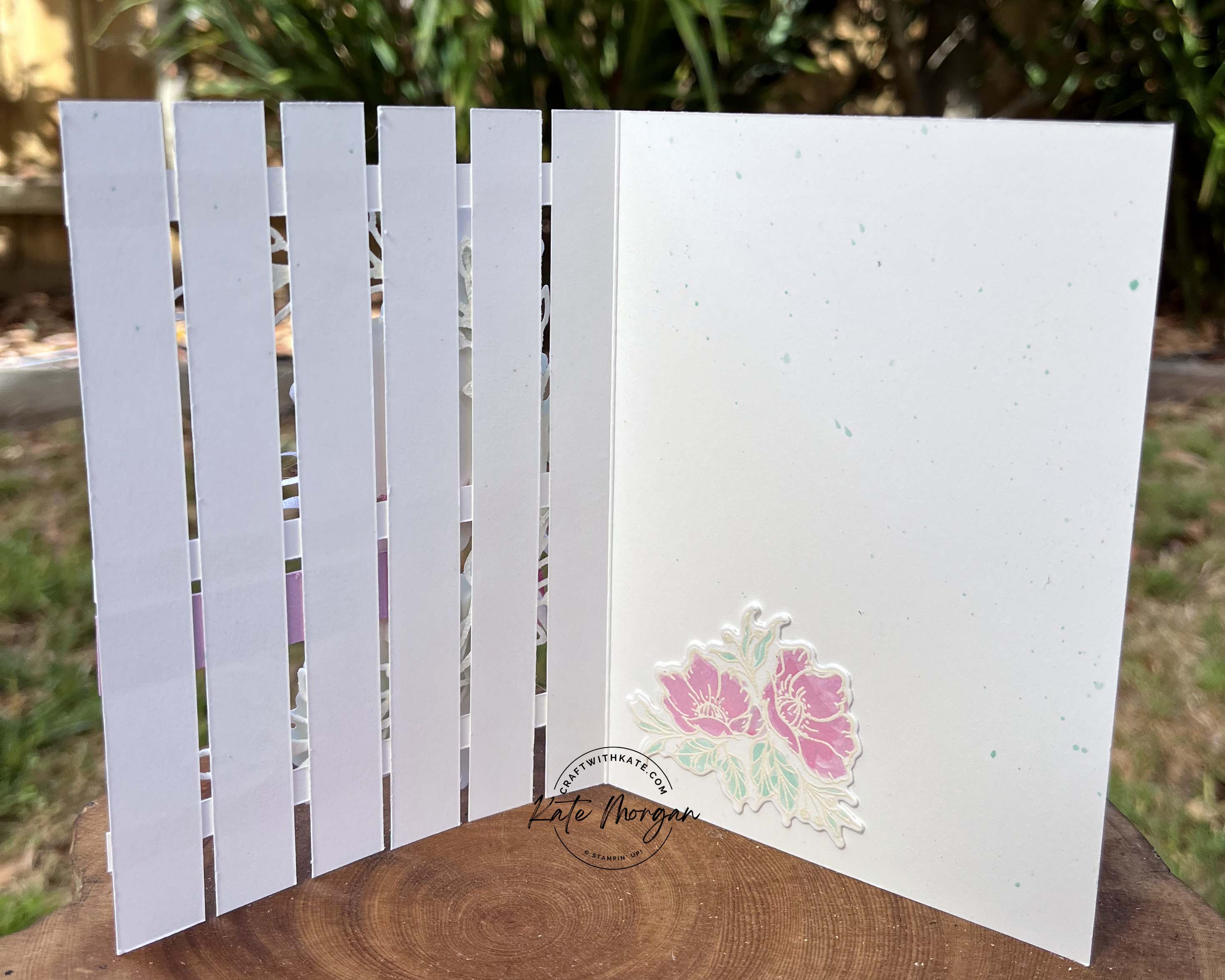 Framed Florets on a picket fence by Kate Morgan Stampin Up Australia 2023 inside