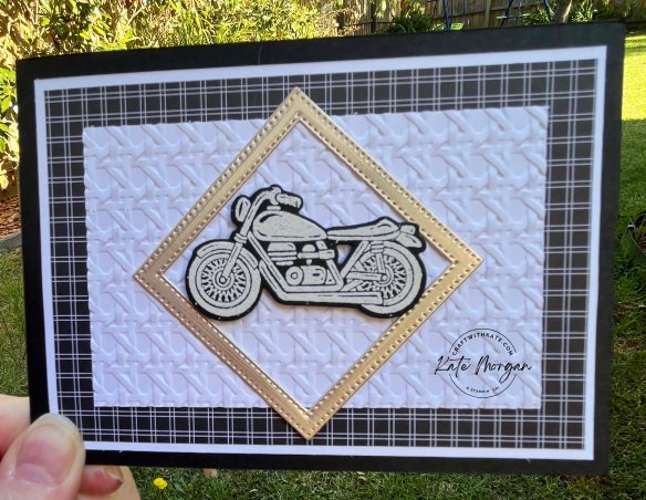 Legendary Ride Pop Out Slider Masculine card by Kate Morgan, Stampin Up Australia 2023