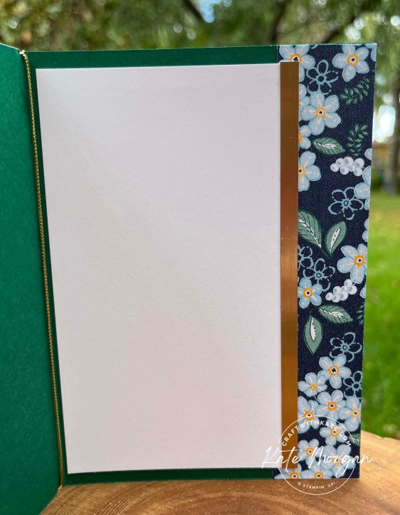 Thank you card by Kate Morgan, Stampin Up Australia 2023 Shaded Spruce CCBH inside