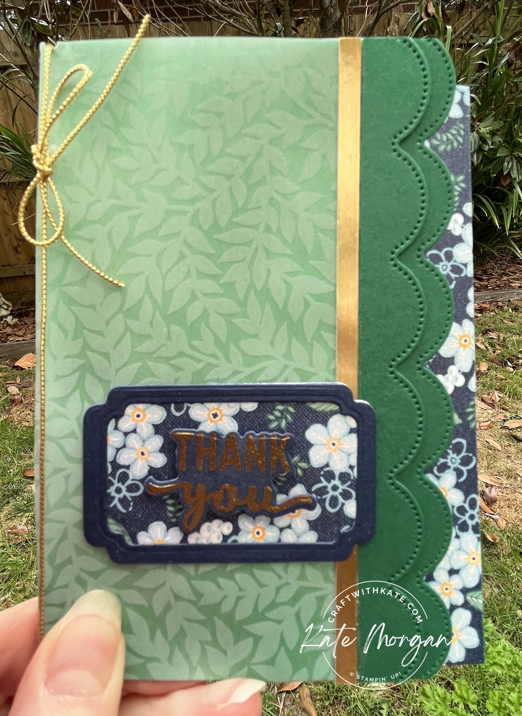 Thank you card by Kate Morgan, Stampin Up Australia 2023 Shaded Spruce CCBH