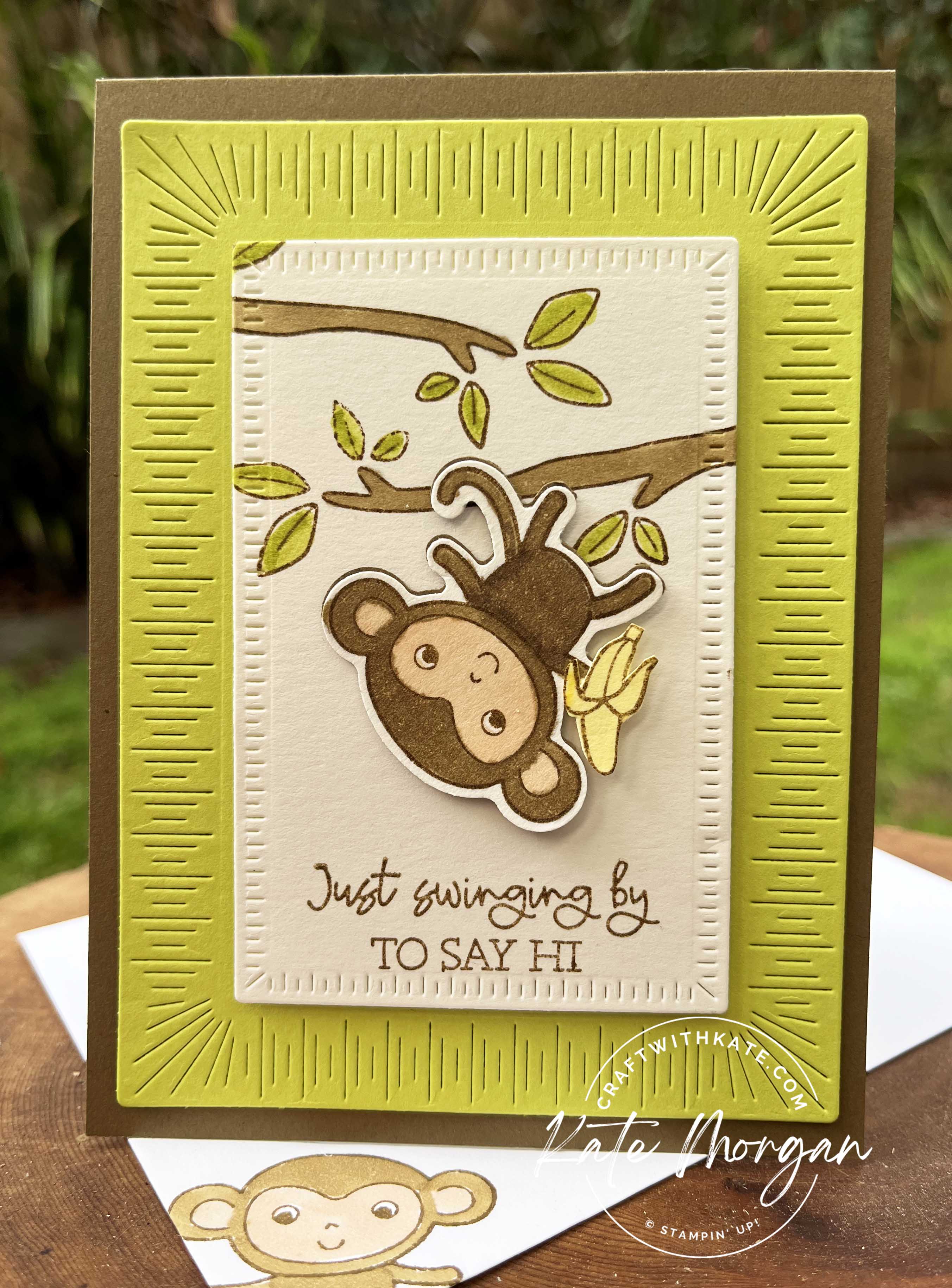 Little Monkey Interactive card by Kate Morgan, Stampin Up Australia 2023.