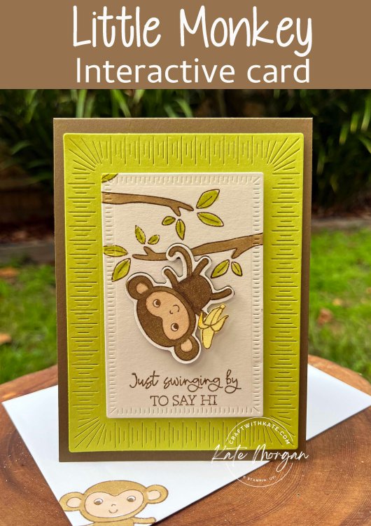 Little Monkey Interactive card by Kate Morgan, Stampin Up Australia 2023