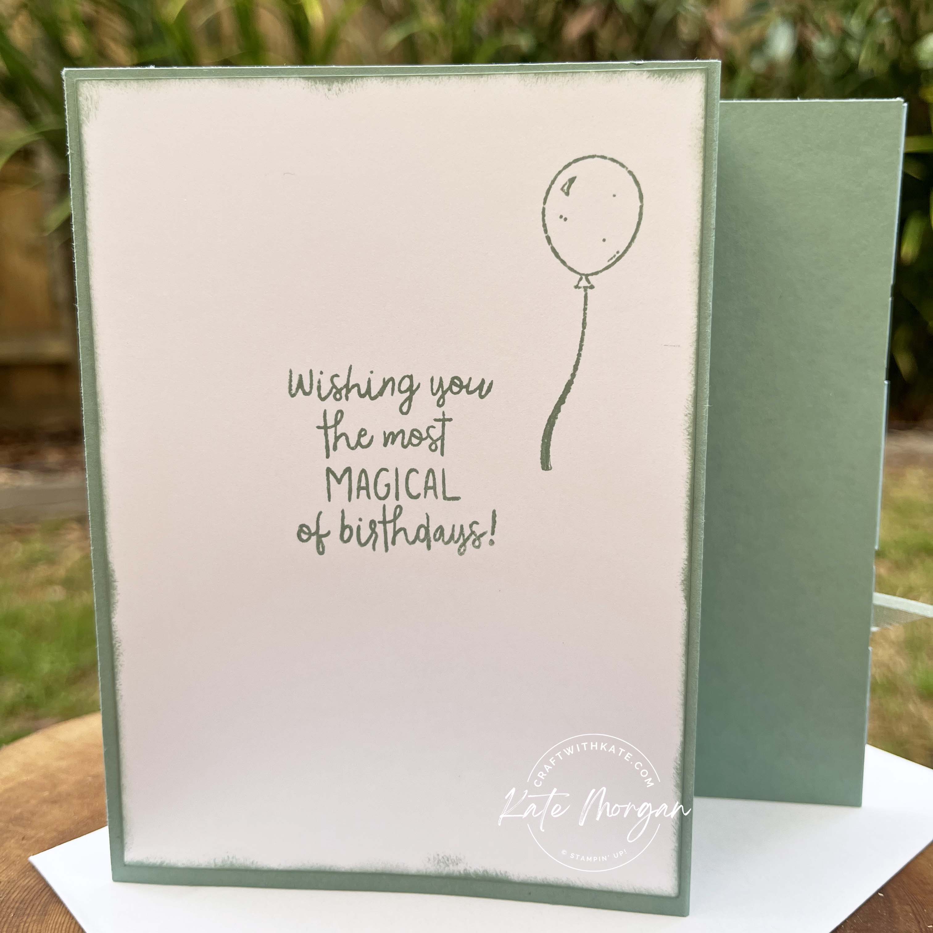 Rain or Shine Fancy Fold card by Kate Morgan Stampin Up Australia 2023 Soft Succulent back