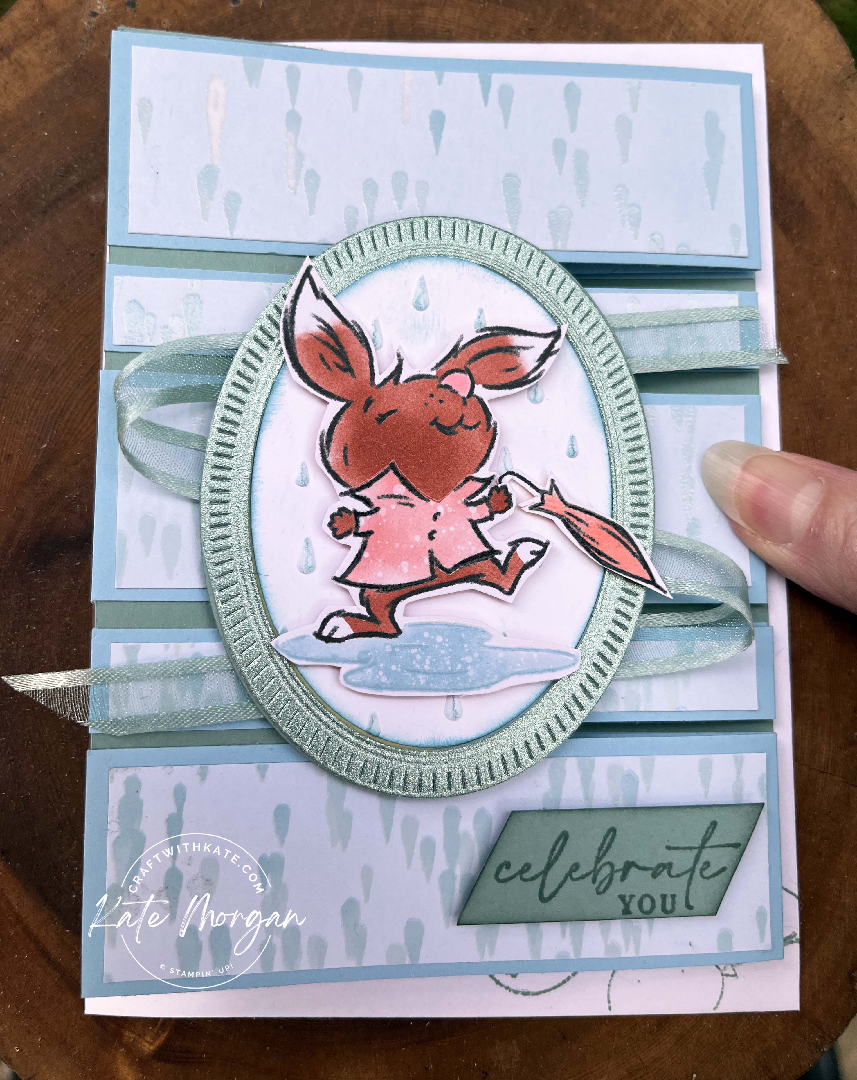Rain or Shine Fancy Fold card by Kate Morgan Stampin Up Australia 2023 Soft Succulent flat - Copy (2)
