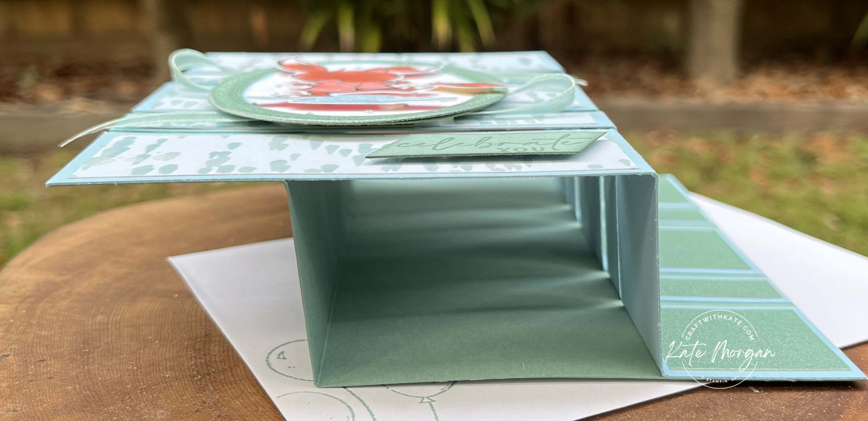 Rain or Shine Fancy Fold card by Kate Morgan Stampin Up Australia 2023 Soft Succulent tunnel view