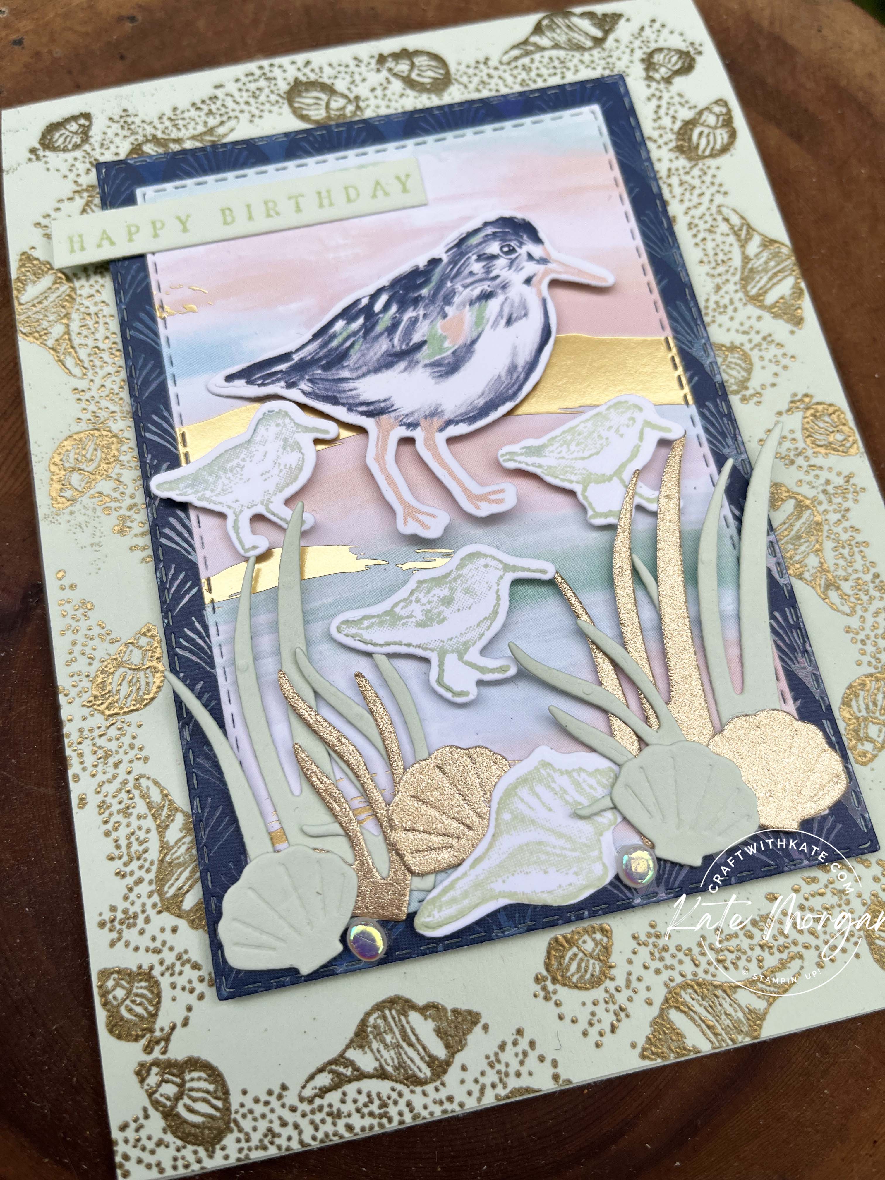 Seaside Bay card by Kate Morgan Stampin Up Australia 2023 Sooft Sea Foam angle