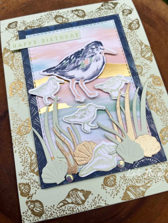 Seaside Bay card by Kate Morgan Stampin Up Australia 2023 Sooft Sea Foam angle