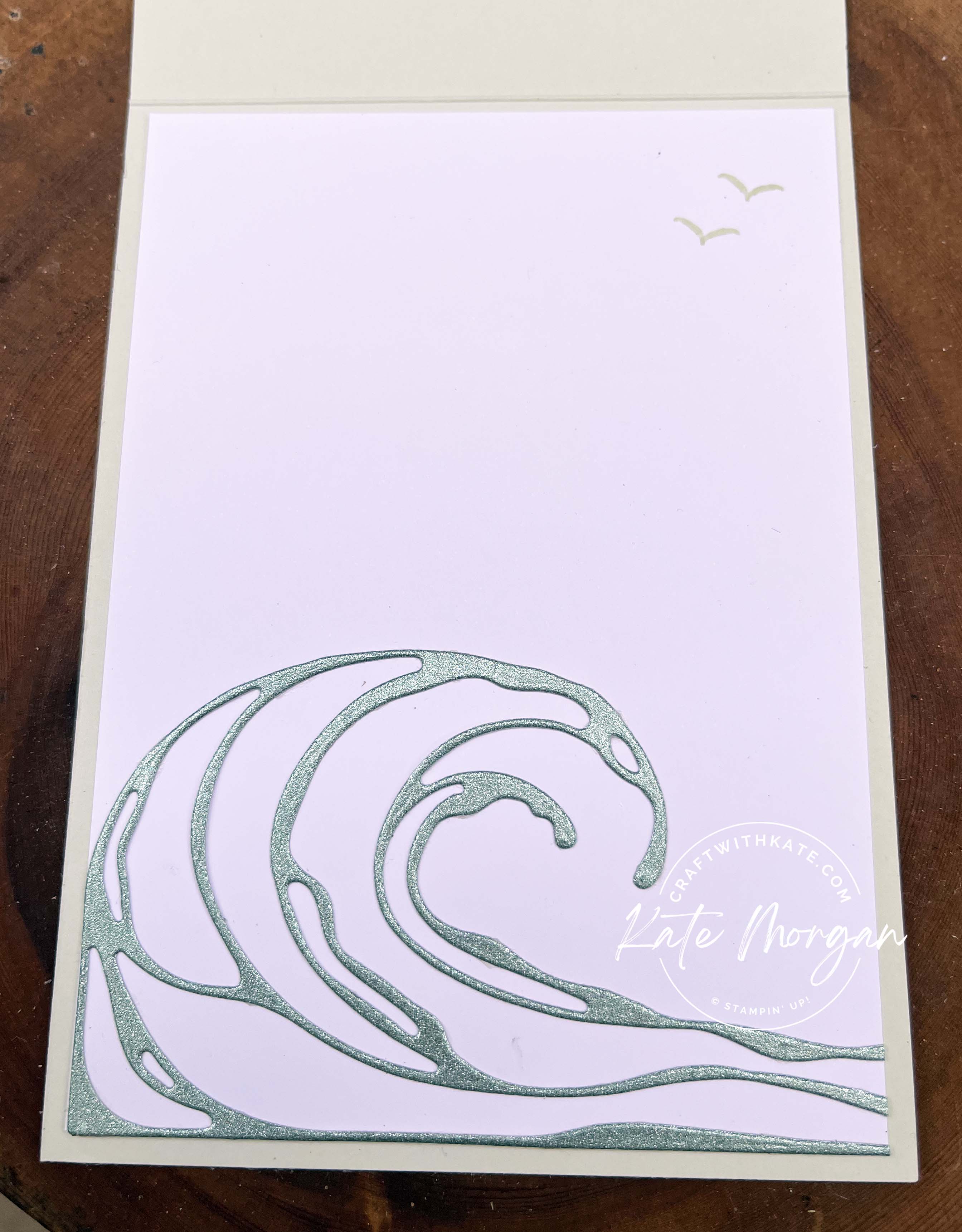 Seaside Bay card by Kate Morgan Stampin Up Australia 2023 Sooft Sea Foam insert