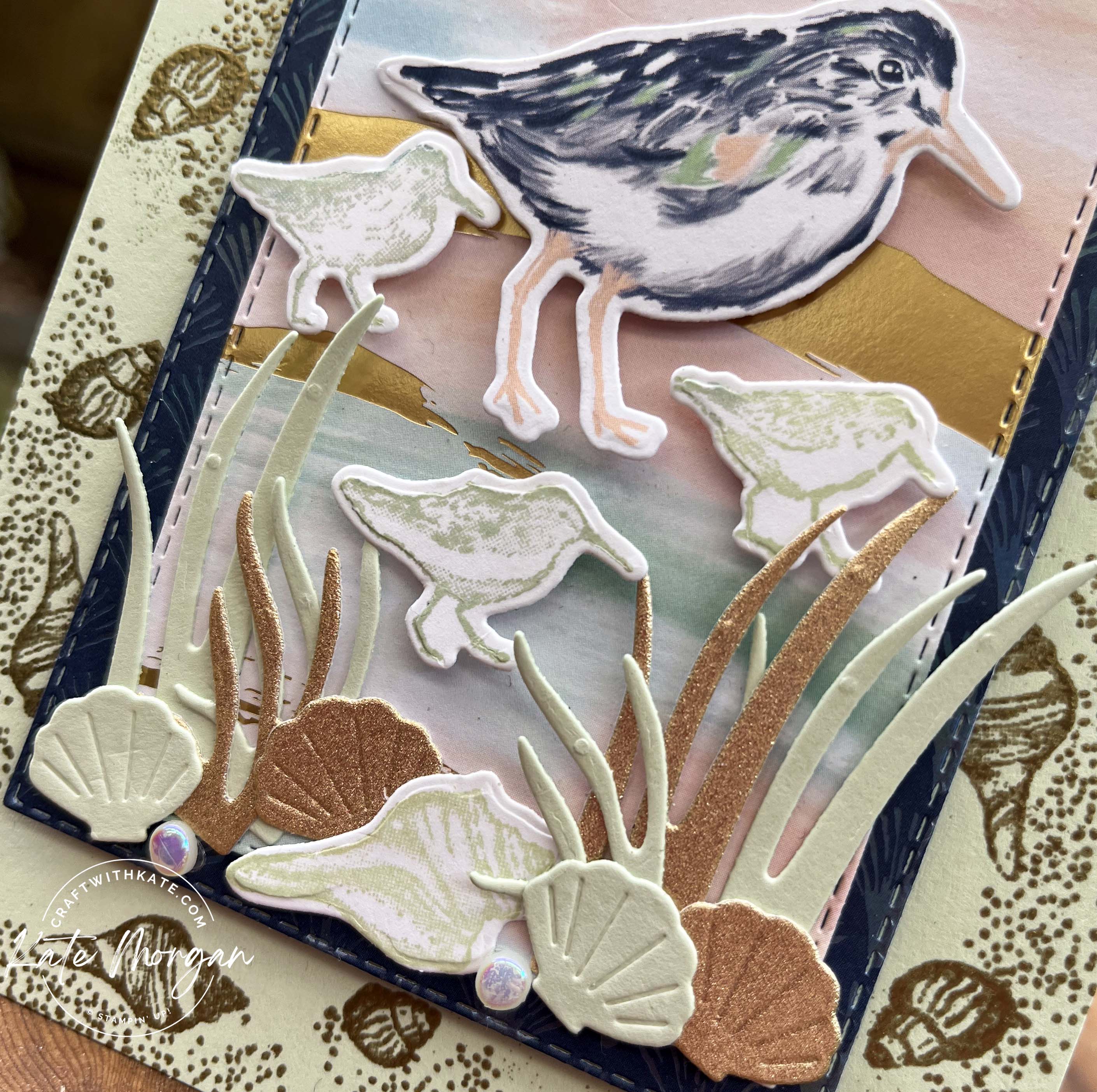 Seaside Bay card by Kate Morgan Stampin Up Australia 2023 Sooft Sea Foam small