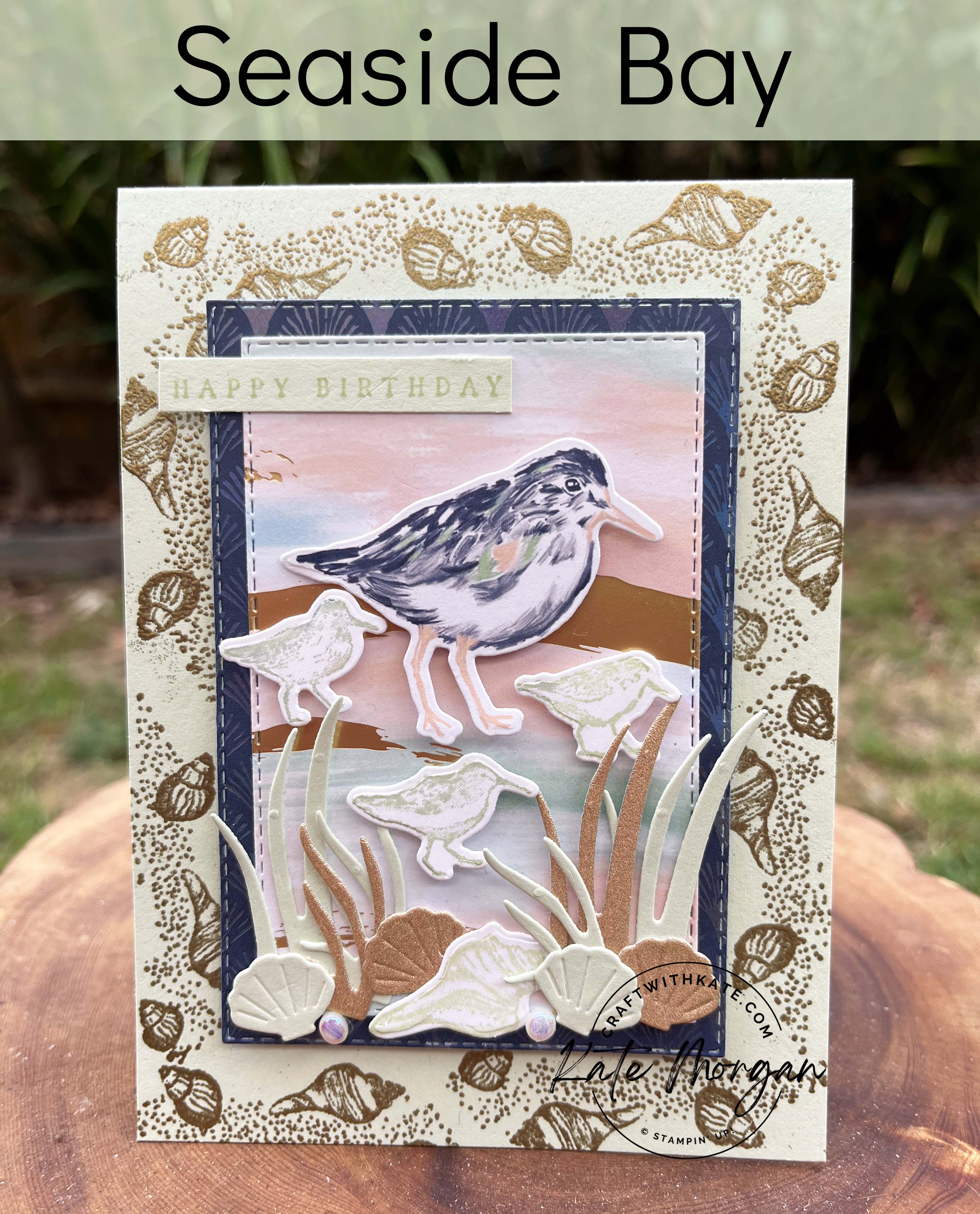 Seaside Bay card by Kate Morgan Stampin Up Australia 2023 Sooft Sea Foam