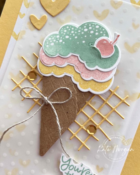Share a Milkshake Waffle Cone by Kate Morgan Stampin Up Australia 2023 So Saffron close up