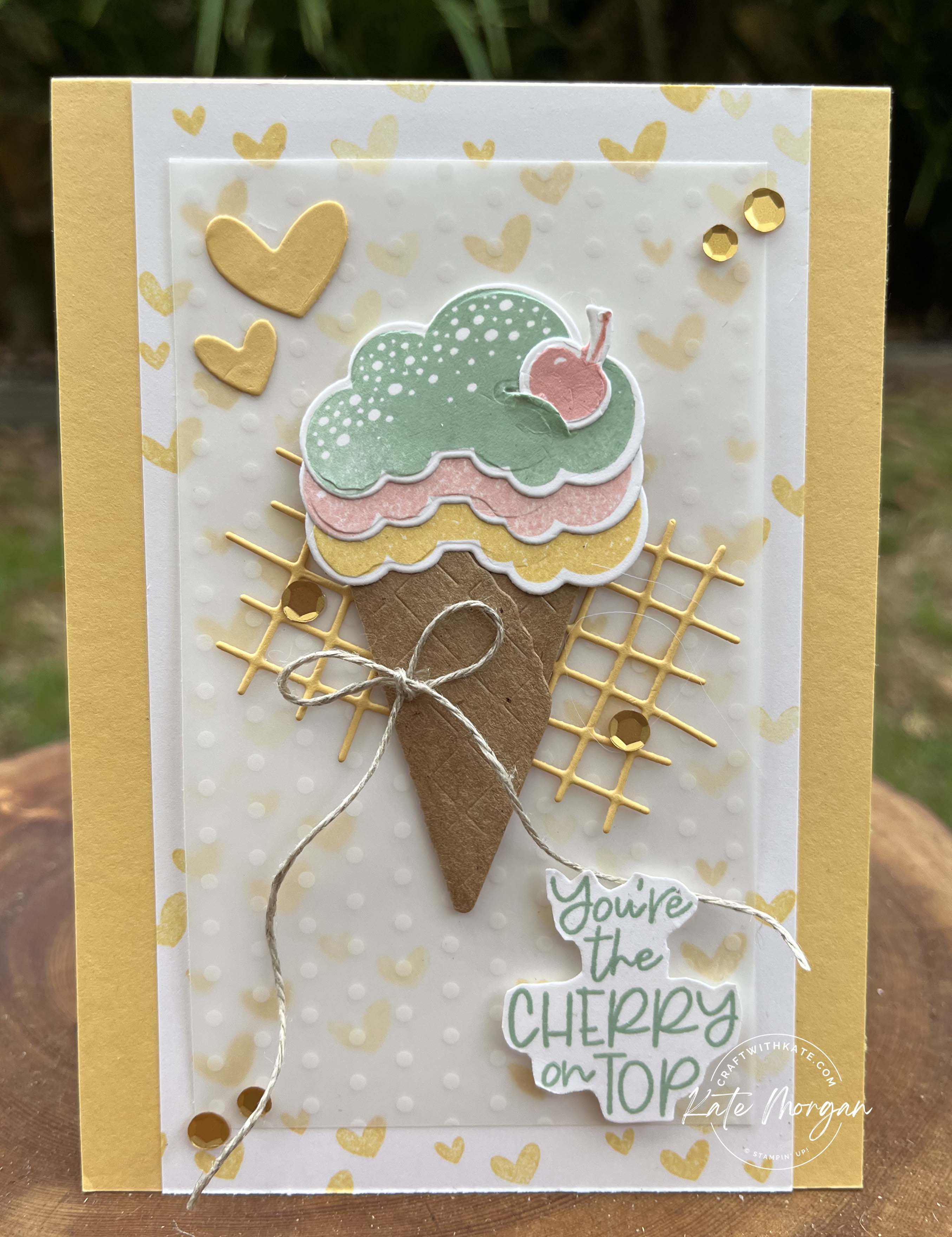 Share a Milkshake Waffle Cone by Kate Morgan Stampin Up Australia 2023 So Saffron