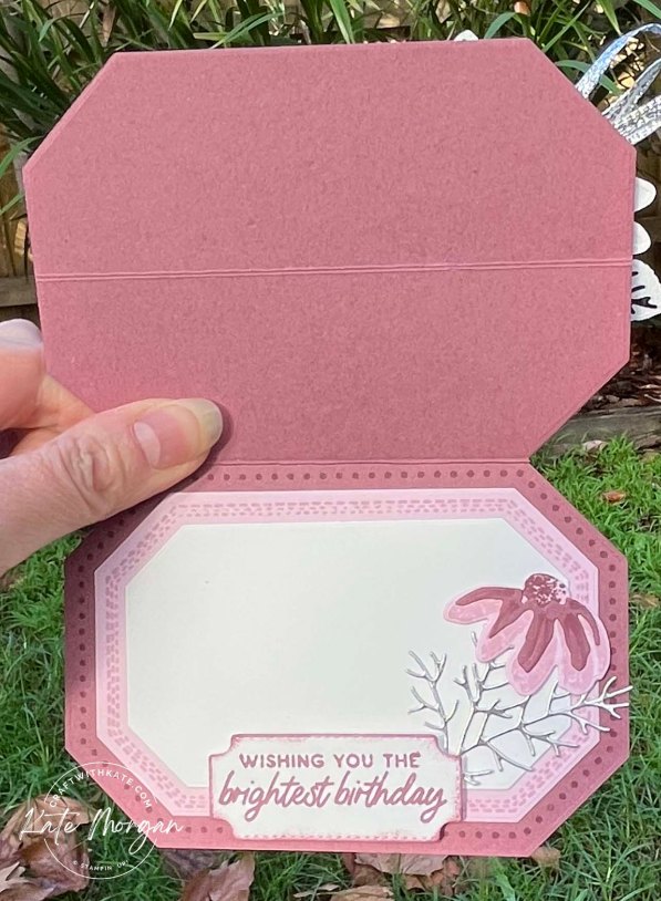 Cheerful Daisies Easel Card by Kate Morgan, Stmpin Up Australia 2023 inside