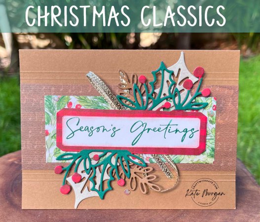 Christmas Classics handmade card by Kate Morgan, Stampin Up Australia 2023 Heart Of Christmas