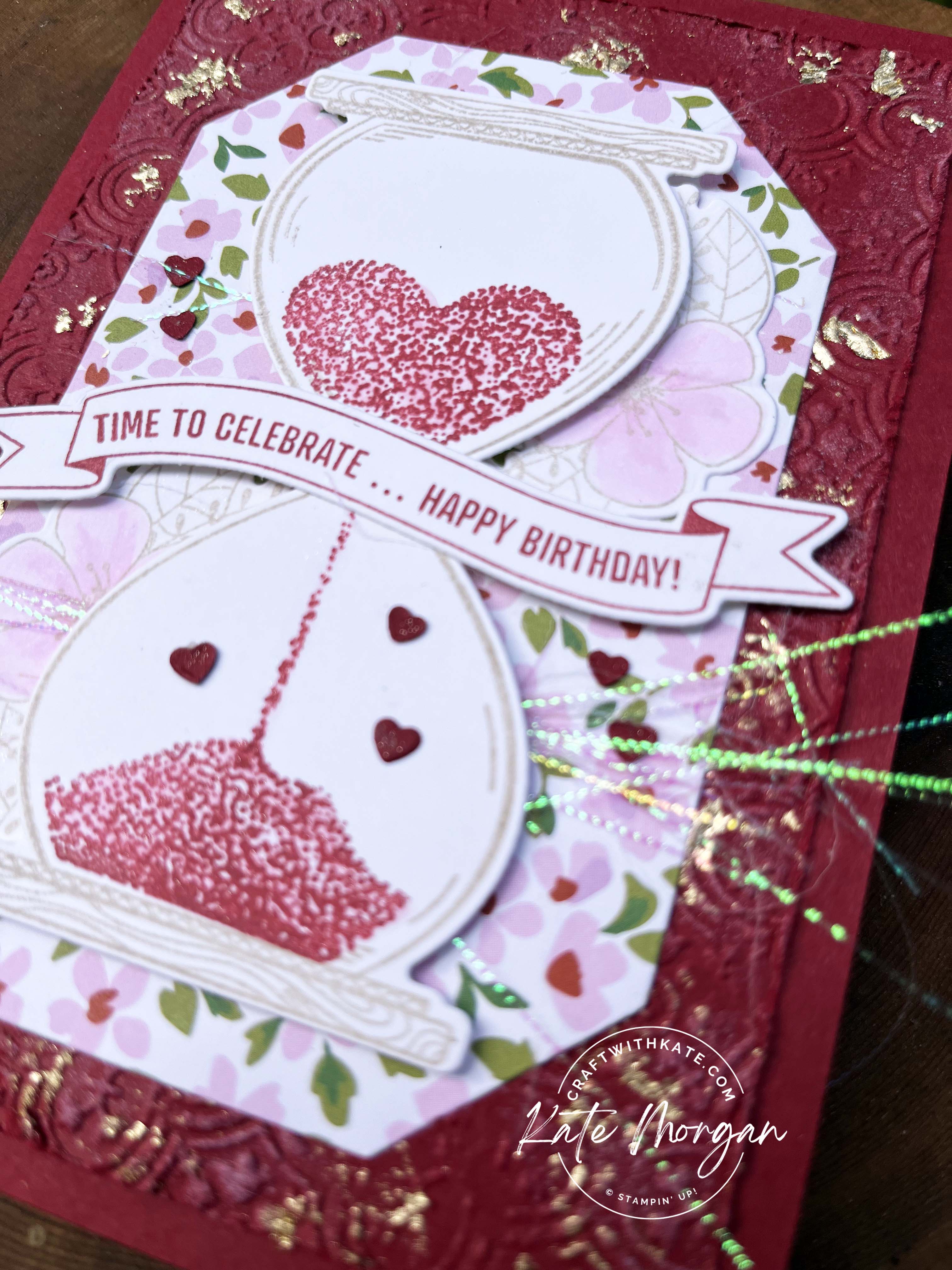 Time Together by Kate Morgan, Stampin Up Australia 2023 Cherry Cobbler colour creations blog hop side