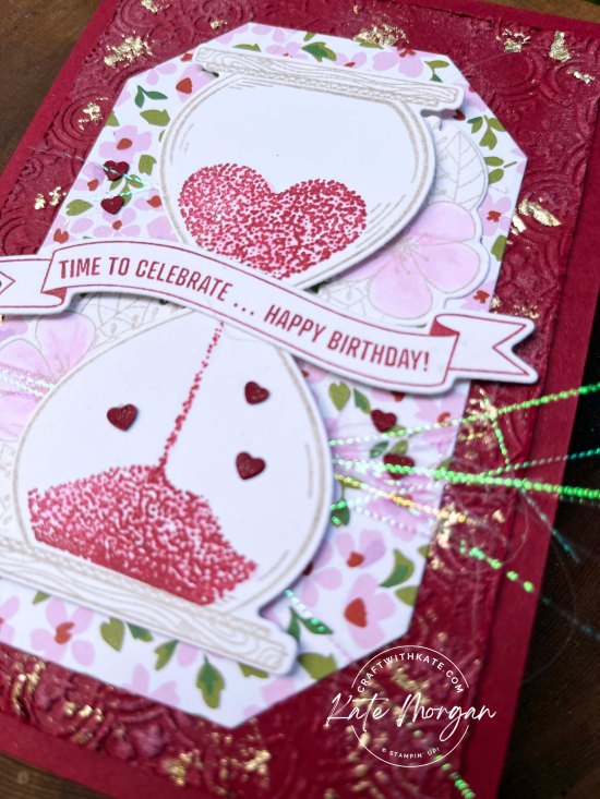 Time Together by Kate Morgan, Stampin Up Australia 2023 Cherry Cobbler colour creations blog hop side