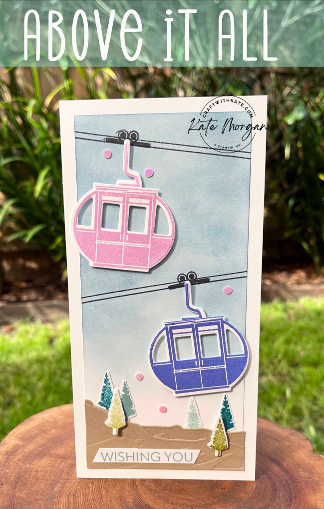 Above it All Slimline card by Kate Morgan Stampin Up Australia 2023 Heart of Christmas