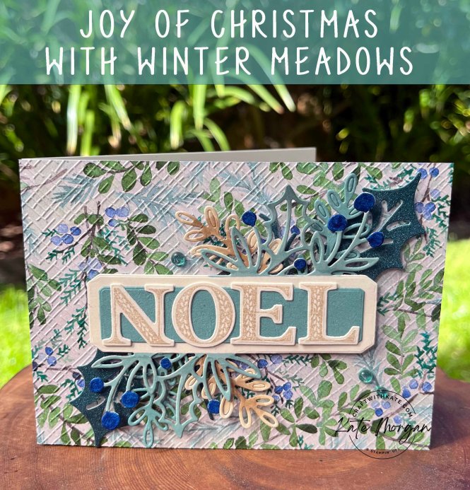 Joy of Christmas with Winter Meadow DSP by Kate Morgan, Stampin Up Australia 2023 Heart of Christmas