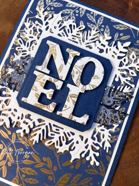 Joyful Christmas Navy card side view by Kate Morgan Stampin Up Australia 2023 Heart of Christmas
