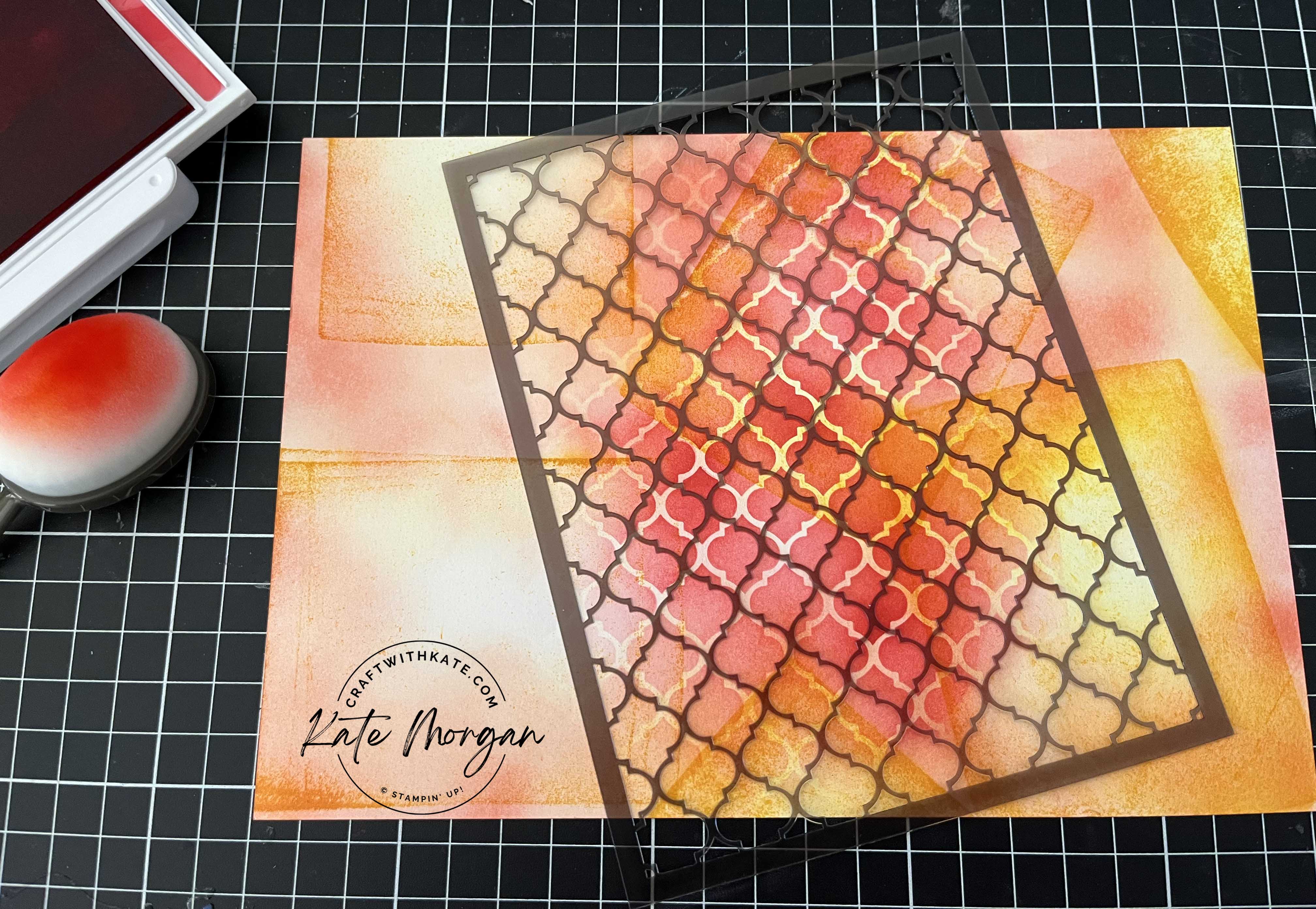 Mixed Media Technique with Masks by Kate Morgan, Stampin Up Australia 20023 Step 2
