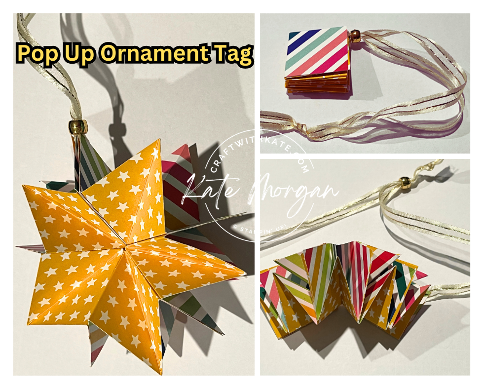 Pop Up Ornament Tag by Kate Morgan, Stampin Up Australia 2023.